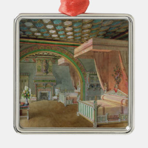 Der rosa Raum im Chateau de Roquetaillade Silbernes Ornament