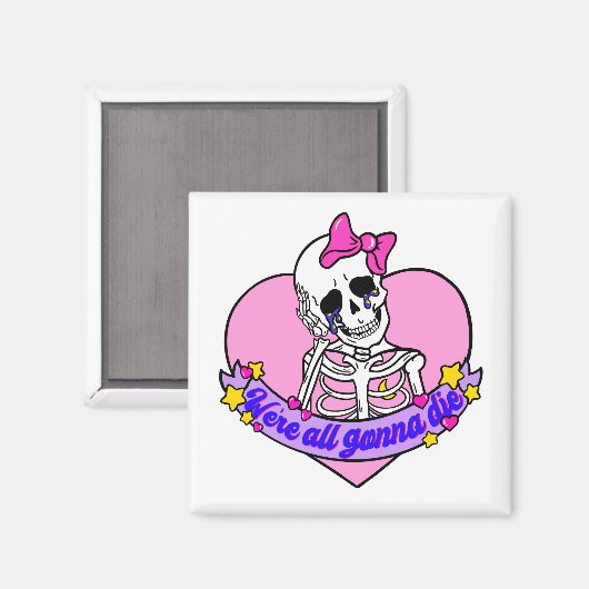 Der Rosa-Schädel die alle Magnet (Vorderseite/Rückseite)