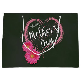 Der rosa Tag der Herz-Blumen-Mutter - große Geschenktüte