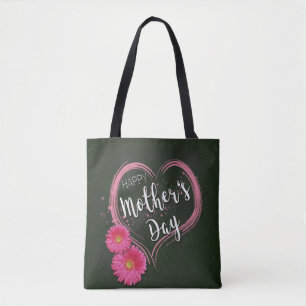 Der rosa Tag der Herz-Blumen-Mutter - Tasche