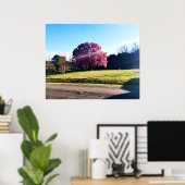 Der rosa Tulip-Baum Poster (Heimbüro)