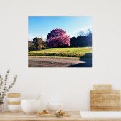 Der rosa Tulip-Baum Poster (Küche)