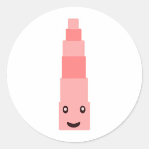 Der rosa Turm Montessori Runder Aufkleber