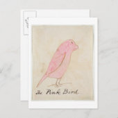 Der rosafarbene Vogel, von 'Sechzehn Zeichnungen v Postkarte (Vorne/Hinten)