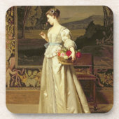 Der Rosen-Korb (Öl auf Platte) Untersetzer (Vorderseite)