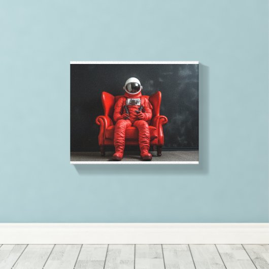 Der rote Astronaut Leinwanddruck (Insitu (Holzboden))