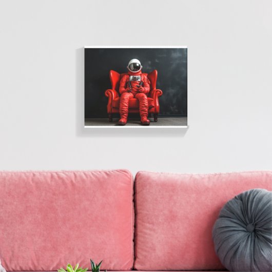 Der rote Astronaut Leinwanddruck (Insitu (Wohnzimmer))