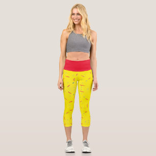 DER ROTE CHILI. ES IST HEISS! TRANSPARENT CAPRI LEGGINGS