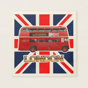 Der rote Doppeldecker-London-Bus Serviette
