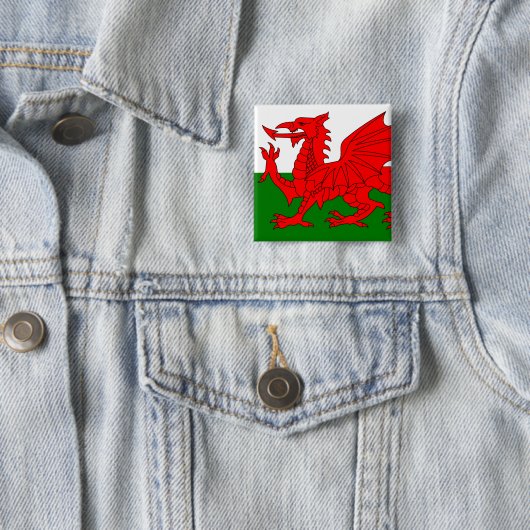 Der rote Drache [Flagge von Wales] Button (Beispiel)