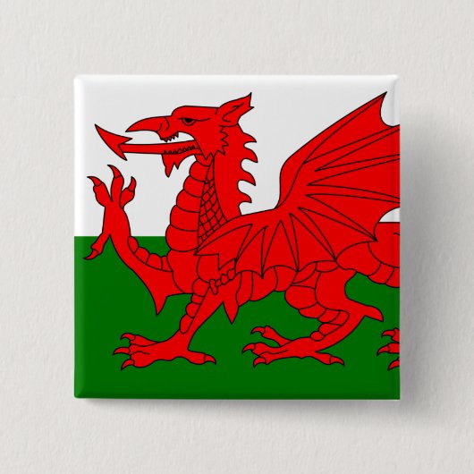Der rote Drache [Flagge von Wales] Button (Vorderseite)