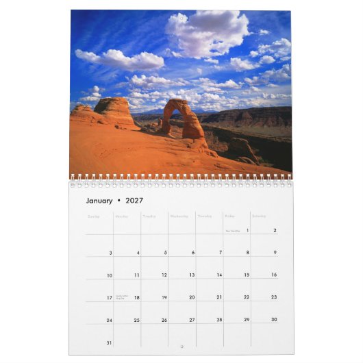 Der rote Felsen-Gewohnheit Druckkalender Kalender (Jan 2027)