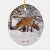 Der rote Fox Keramik Ornament (Links)