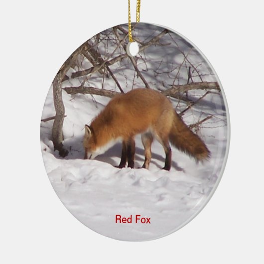 Der rote Fox Keramik Ornament (Links)