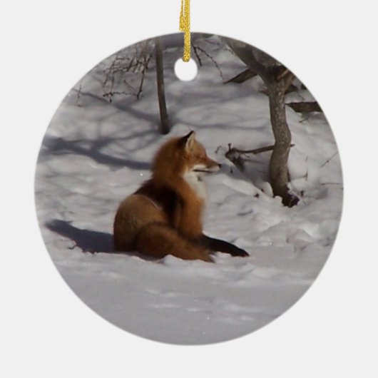 Der rote Fox Keramik Ornament (Hinten)