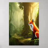 Der rote Fuchs im Wald | AI Art Poster (Vorne)
