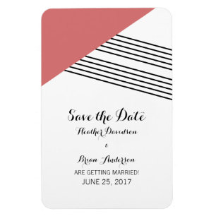 Der rote geometrische Streifen speichert das Datum Magnet