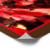 Der rote Herbst lässt die Naturmalerei Abstrakt Poster (Ecke)