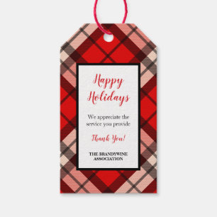 Der rote karierte Tartan danken Ihnen Geschenkanhänger