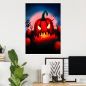 Der rote Kürbis kommt für dich | AI Art Poster (Heimbüro)