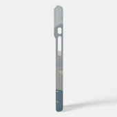 Der rote Leuchtturm im Schnee, personalisiert Case-Mate iPhone Hülle (Rückseite / Links)