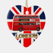 Der rote London-Doppeldecker-Bus Keramik Ornament (Rechts)