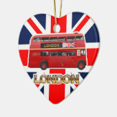 Der rote London-Doppeldecker-Bus Keramik Ornament (Links)