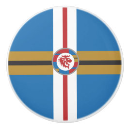 Der rote Löwenknochen der Keramik Keramikknauf