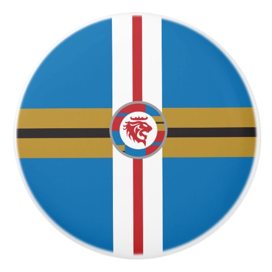 Der rote Löwenknochen der Keramik Keramikknauf (Vorderseite)