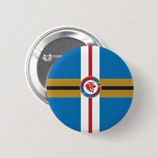 Der rote Löwenknopf Button (Vorne & Hinten)