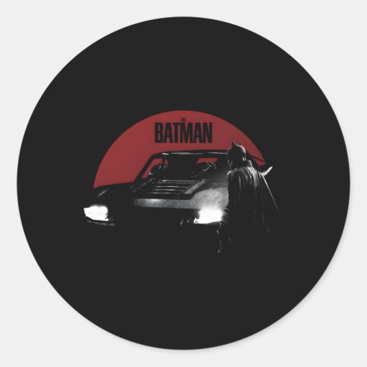 Der rote Mond von Bat Batmobile Runder Aufkleber (Vorderseite)