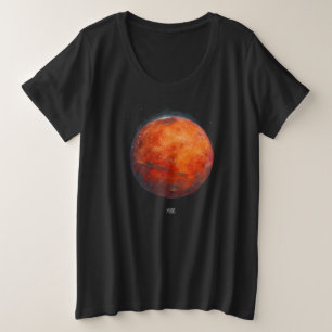 Der Rote Planet: Mars Aquarell Große Größe T-Shirt