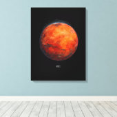 Der Rote Planet: Mars Aquarell Leinwanddruck (Insitu (Holzboden))