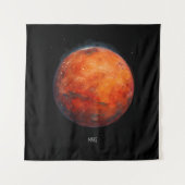 Der Rote Planet: Mars Aquarell Wandteppich (Vorderseite)