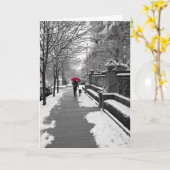 Der rote Regenschirm Karte (Gelbe Blume)