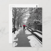 Der rote Regenschirm Postkarte (Vorne/Hinten)