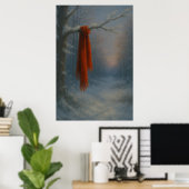 Der rote Schal – Helligkeit in der Stille Poster (Heimbüro)