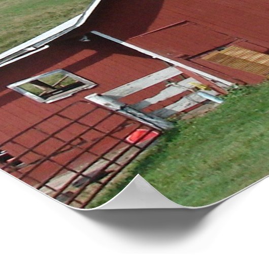 Der rote Stall mit der Quilt Poster (Ecke)