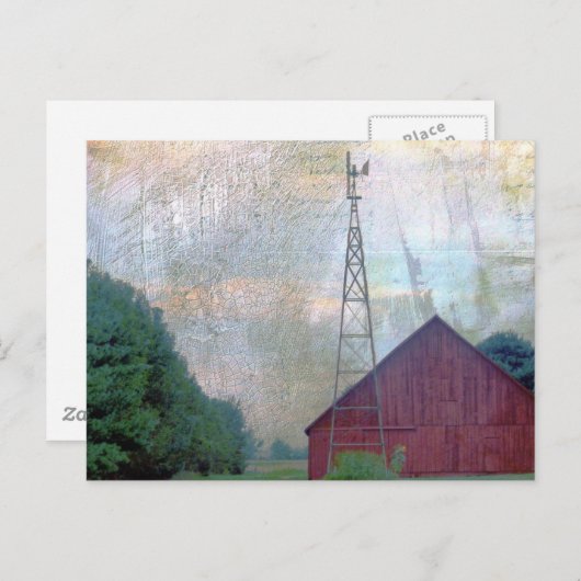 Der rote Stall Postkarte (Vorne/Hinten)