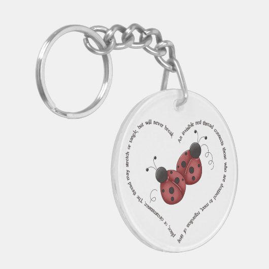 Der rote Thread, das alte chinesische Sprichwort - Schlüsselanhänger (Vorderseite links)