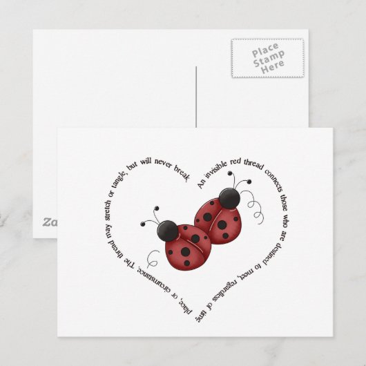 Der rote Thread Postkarte (Vorne/Hinten)