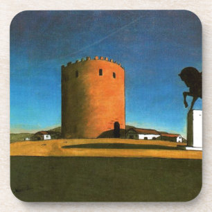 Der rote Turm durch Giorgio de Chirico 1913 Untersetzer
