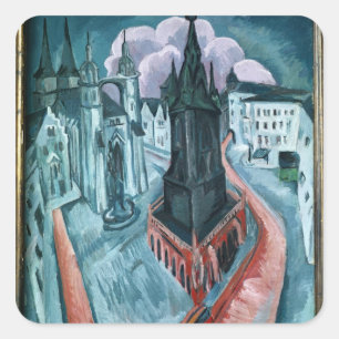 Der Rote Turm in Halle, 1915 Quadratischer Aufkleber