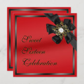 Der rote und schwarze gebeugte Diamant laden ein Einladung (Vorne/Hinten)