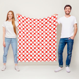 Der rote und weiße Polka-Punkt und das Karo-Muster Fleecedecke