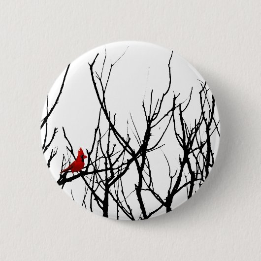 Der rote Vogel durch Leslie-Paprikaschoten Button (Vorderseite)