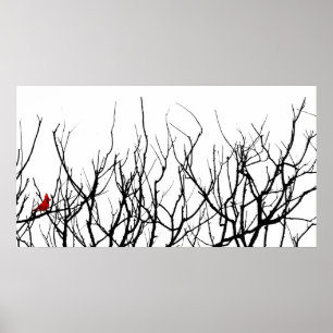 Der rote Vogel durch Leslie-Paprikaschoten Poster