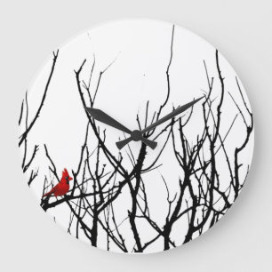 Der Rote Vogel von Leslie-Paprikaschoten Große Wanduhr