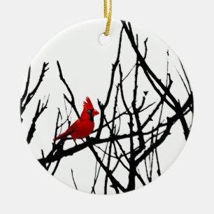 Der rote Vogel von Leslie Peppers Keramikornament