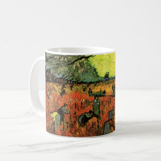 Der Rote Weinberg von Vincent van Gogh Kaffeetasse (Vorderseite Links)